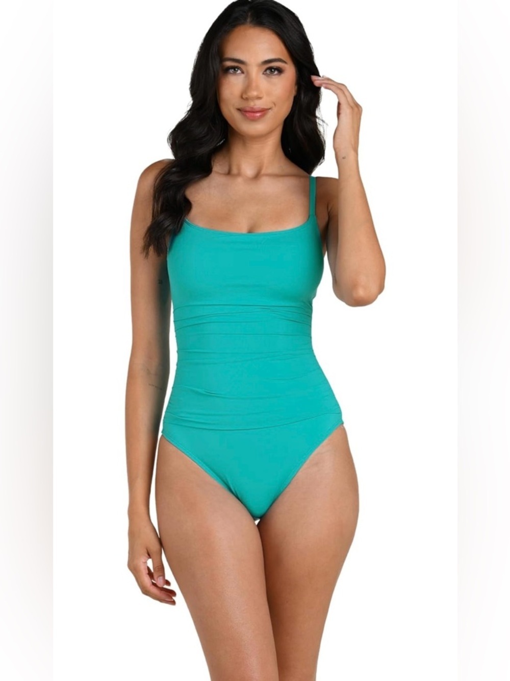 La Blanca Women's One Piece Swimsuit Island Goddess Shirred Side Women's Bathing